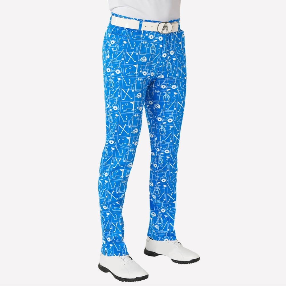 Royal & Awesome Eclectic Grandpa Blue & White Golf Core Chinos Men’s 34x32 NWOT